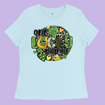 One Lucky Mama Ladies Tee Designed By Maliassmallbusiness