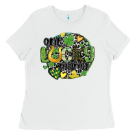 White one lucky mama Ladies Tee - MaliasSmallBusiness