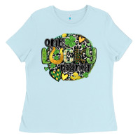 Baby Blue one lucky mama Ladies Tee - MaliasSmallBusiness