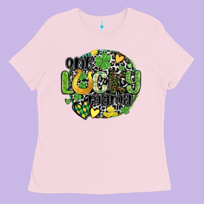 One Lucky Mama Ladies Tee Designed By Maliassmallbusiness