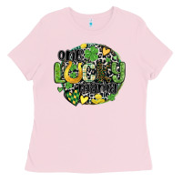 Bubblegum Pink one lucky mama Ladies Tee - MaliasSmallBusiness