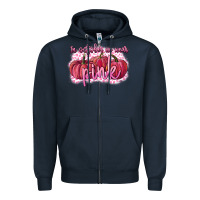 Navy In October we wear pink Breast Cancer Zipper Hoodie - FaDigitalArtStudio