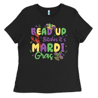 Black bead up bitches it's mardi gras Ladies Tee - MaliasSmallBusiness