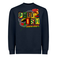 Navy free ish since 1865 Heavyweight Sweatshirt - CowGirlArtShop