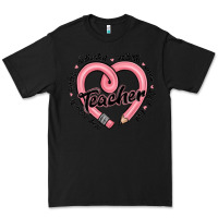 Black valentine's day pencil heart teacher quotes Premium Tee - MaliasSmallBusiness