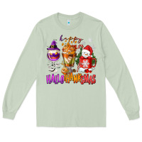 Matcha Happy Hallothanksmas wine glass and coffee Long Sleeve Tee - NancyCooperArtShop