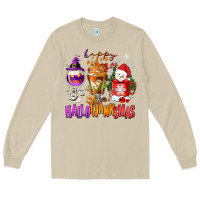 Mushroom Happy Hallothanksmas wine glass and coffee Long Sleeve Tee - NancyCooperArtShop