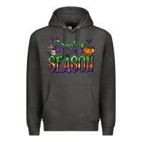 Charcoal Heather Halloween Spooky Season Premium Hoodie - FaDigitalArtStudio