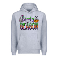 Heather Grey Halloween Spooky Season Premium Hoodie - FaDigitalArtStudio