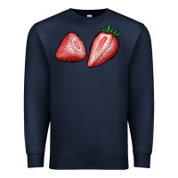 Navy strawberries Premium Sweatshirt - BundleAndBundleShop