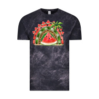 Cloud Black watermelon slice  rainbow Vintage Tee - BarkalooDesign