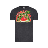 Vintage Black watermelon slice  rainbow Vintage Tee - BarkalooDesign