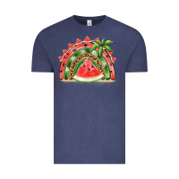 Vintage Denim watermelon slice  rainbow Vintage Tee - BarkalooDesign