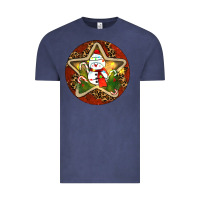Vintage Denim Snowman Christmas Vintage Tee - RanaPortraitStore