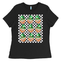 Black boujee checker board leprechaun Ladies Tee - MaliasSmallBusiness