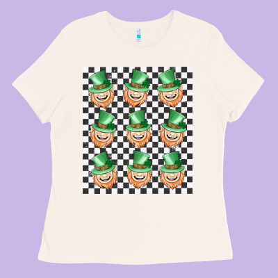 Boujee Checker Board Leprechaun Ladies Tee Designed By Maliassmallbusiness