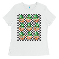 White boujee checker board leprechaun Ladies Tee - MaliasSmallBusiness