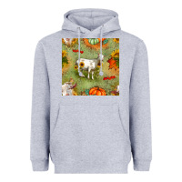 Heather Grey fall goats seamless pattern Heavyweight Hoodie - BundleAndBundleShop