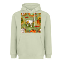 Matcha fall goats seamless pattern Heavyweight Hoodie - BundleAndBundleShop