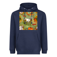 Navy fall goats seamless pattern Heavyweight Hoodie - BundleAndBundleShop