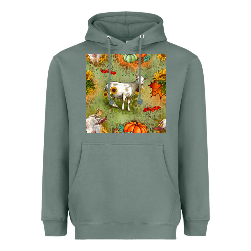 Fall Goats Seamless Pattern Heavyweight Hoodie by BundleAndBundleShop | Teevron