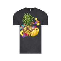 Vintage Black pineapple enjoying Vintage Tee - BarkalooDesign