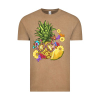 Vintage Coffee pineapple enjoying Vintage Tee - BarkalooDesign