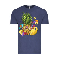 Vintage Denim pineapple enjoying Vintage Tee - BarkalooDesign