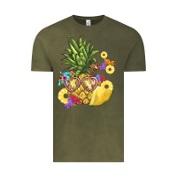 Vintage Olive pineapple enjoying Vintage Tee - BarkalooDesign