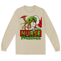Mushroom Christmas Character Nurse Long Sleeve Tee - NancyCooperArtShop