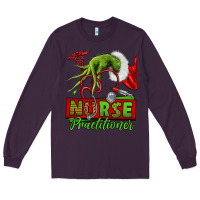 Plum Christmas Character Nurse Long Sleeve Tee - NancyCooperArtShop