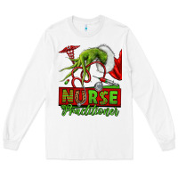 White Christmas Character Nurse Long Sleeve Tee - NancyCooperArtShop