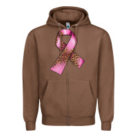 Chestnut Breast Cancer ribbon Zipper Hoodie - FaDigitalArtStudio