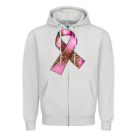 Dove Grey Breast Cancer ribbon Zipper Hoodie - FaDigitalArtStudio