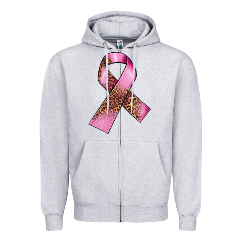 Breast Cancer Ribbon Zipper Hoodie by FaDigitalArtStudio | Teevron