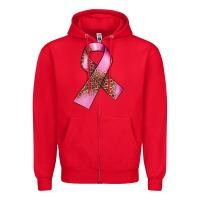 Red Breast Cancer ribbon Zipper Hoodie - FaDigitalArtStudio