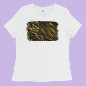 Camouflage Background Ladies Tee Designed By Jasminsmagicworld