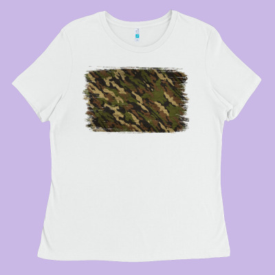 Camouflage Background Ladies Tee Designed By Jasminsmagicworld