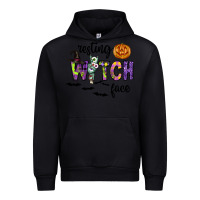 Black Resting Witch Face Urban Hoodie - CowhideDigitalArt