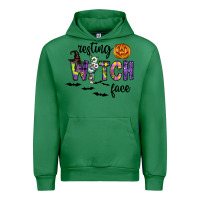 Emerald Resting Witch Face Urban Hoodie - CowhideDigitalArt