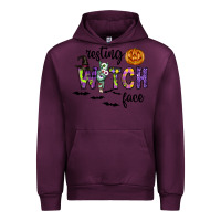 Mauve Wine Resting Witch Face Urban Hoodie - CowhideDigitalArt