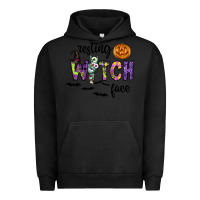 Pigment Black Resting Witch Face Urban Hoodie - CowhideDigitalArt