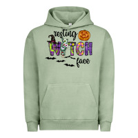 Pigment Oil Green Resting Witch Face Urban Hoodie - CowhideDigitalArt