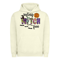 Pigment Pistachio Resting Witch Face Urban Hoodie - CowhideDigitalArt