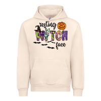 Sandshell Resting Witch Face Urban Hoodie - CowhideDigitalArt