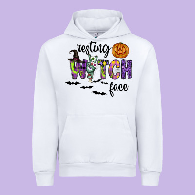 Resting Witch Face Urban Hoodie Designed By Cowhidedigitalart