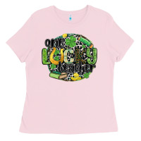 Bubblegum Pink one lucky teacher Ladies Tee - MaliasSmallBusiness
