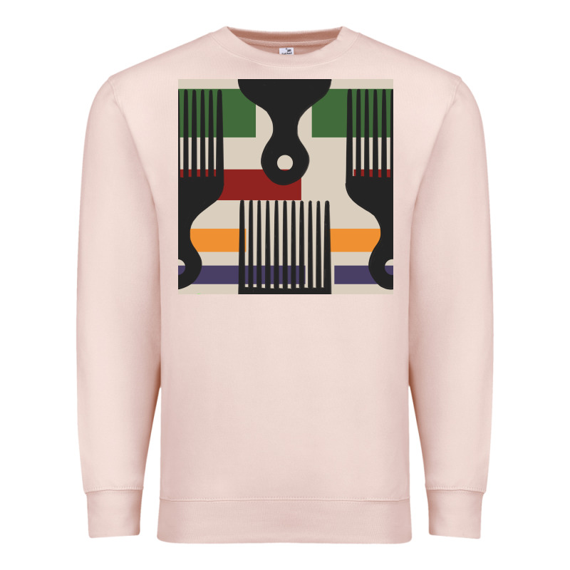 Afro Comb Seamless Pattern Premium Sweatshirt by BundleAndBundleShop | Teevron