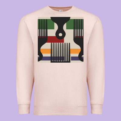 Afro Comb Seamless Pattern Premium Sweatshirt Designed By Bundleandbundleshop