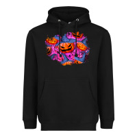 Black halloween pumpkin patch  4 Heavyweight Hoodie - BundleAndBundleShop